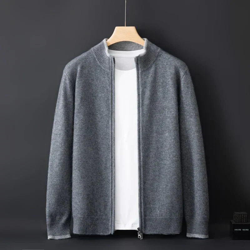 Weston | Herren Strickjacke mit Reißverschluss | Minimalistischer Stil mit Stehkragen