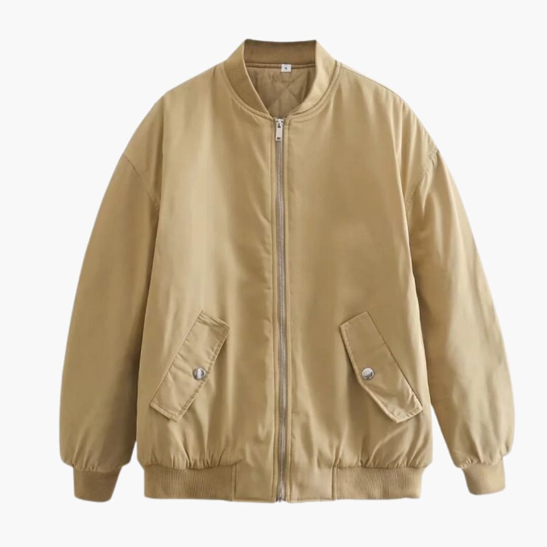 Damen Bomberjacke mit Reißverschluss und Fronttaschen