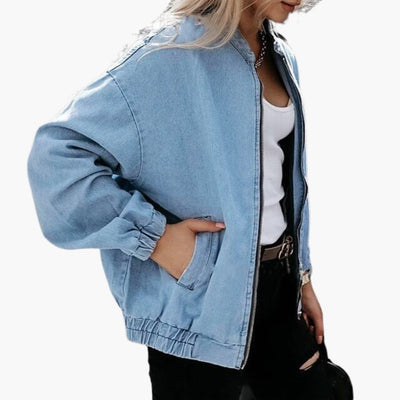 Damen Bomberjacke mit Reißverschluss und Taschen