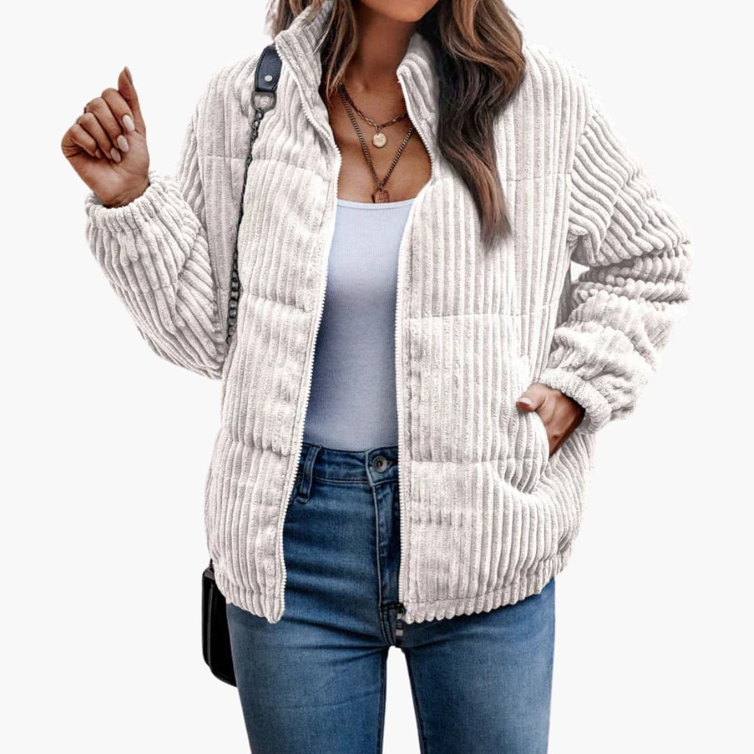 Damen Cordjacke mit Seitentaschen