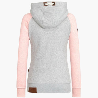 Damen Hoodie mit Reißverschluss und Kordelzug-Kapuze