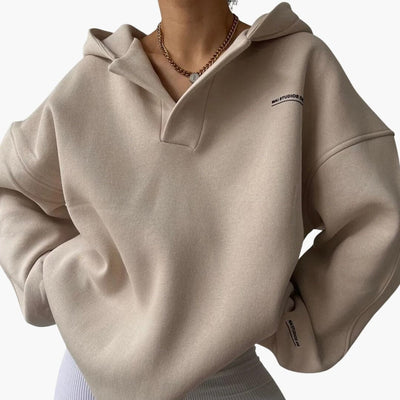 Damen Kapuzenpullover mit Kapuze und überschnittenen Schultern