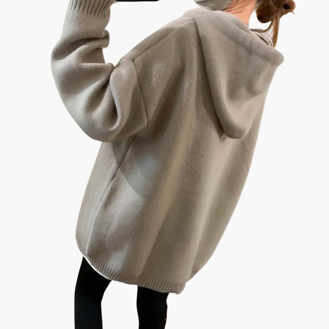 Damen Oversize Hoodie mit Smiley Print