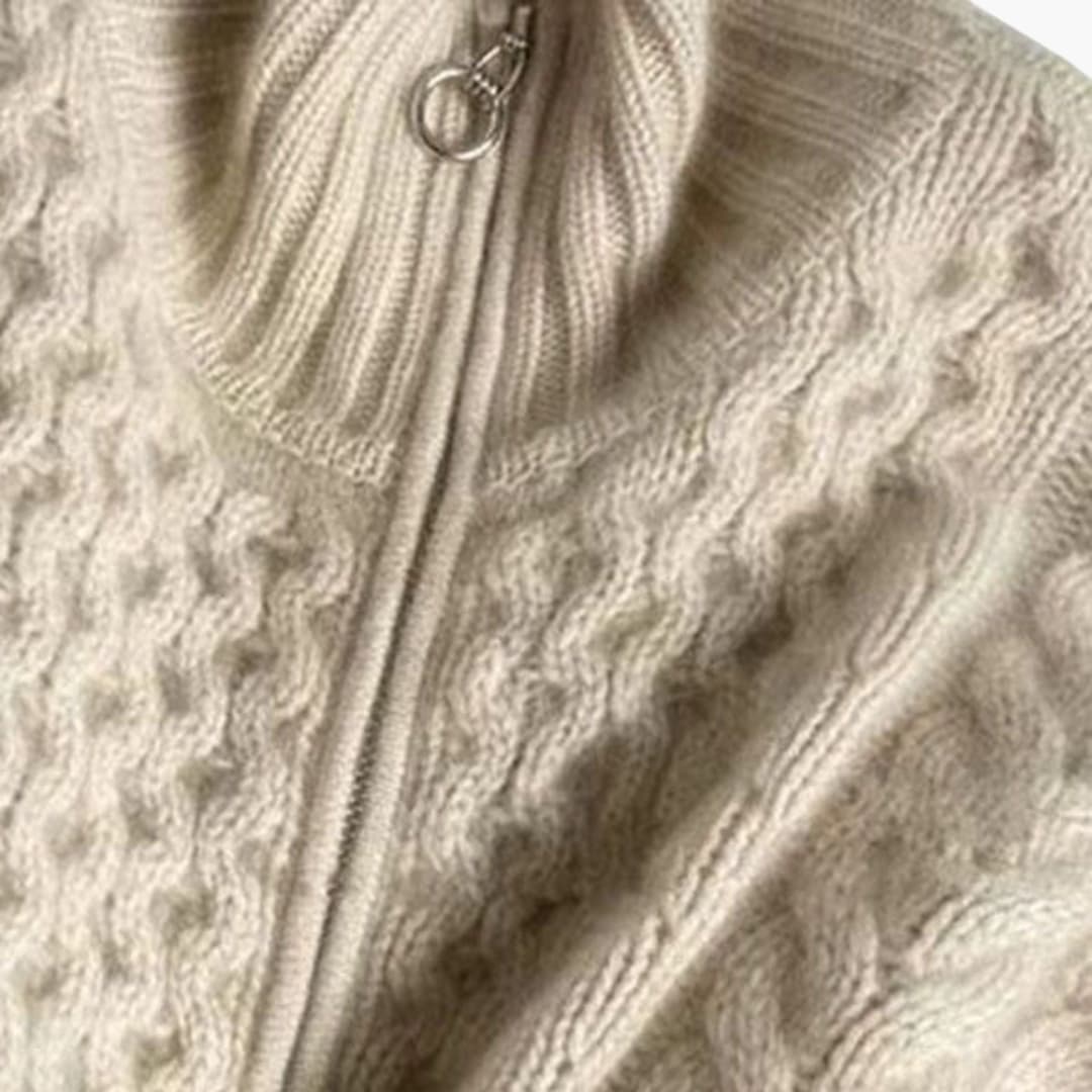 Damen Strickjacke mit hohem Kragen und Reißverschluss