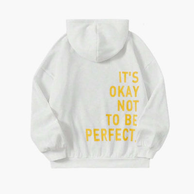 Damen Text Print Hoodie mit Kordelkapuze