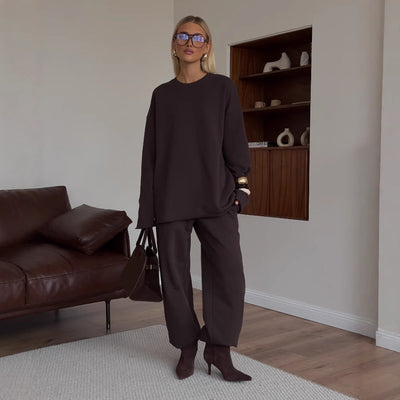 Damen Sweatshirt Set aus Weichem Stoff im Modernen Stil