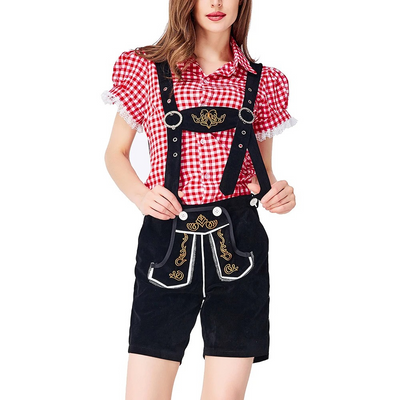 Damen Trachtenanzug Lederhosen Mit Bluse Elegant
