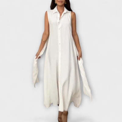 Mira - Auffälliges, einreihiges Midi-Kleid mit Bindedetail