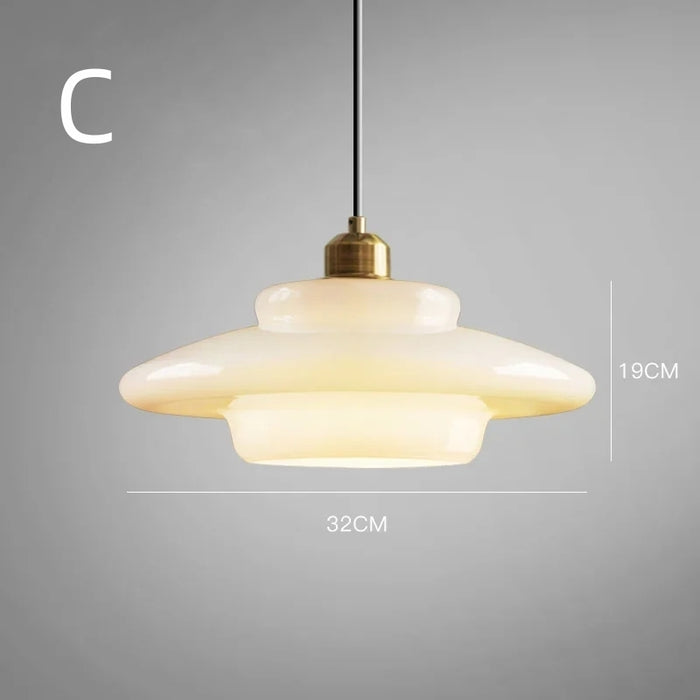Elegante Pendelleuchte aus Milchglas mit verstellbarer Aufhängung – Hängeleuchte für den Esstisch in verschiedenen Größen