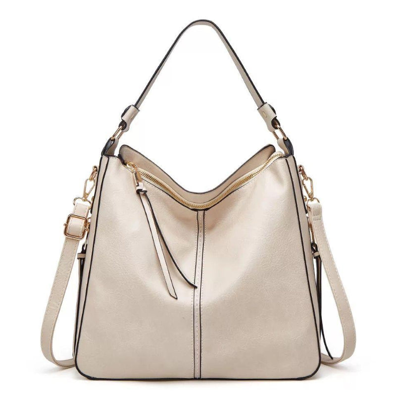 Elegante Ledertasche für Damen – klassische Lederhandtasche mit Abnehmbarem Schulterriemen