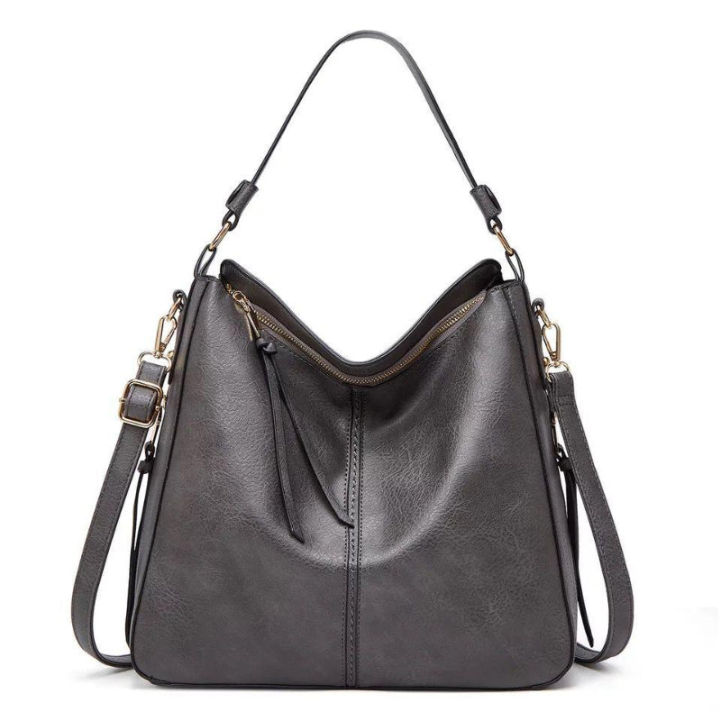 Elegante Ledertasche für Damen – klassische Lederhandtasche mit Abnehmbarem Schulterriemen