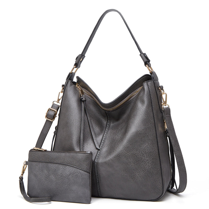 Elegante Ledertasche für Damen – klassische Lederhandtasche mit Abnehmbarem Schulterriemen