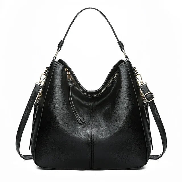 Elegante Ledertasche für Damen – klassische Lederhandtasche mit Abnehmbarem Schulterriemen