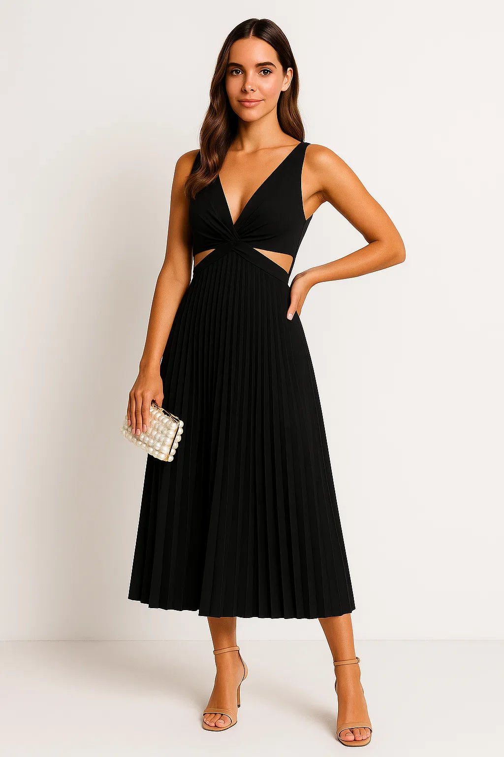 Elegantes plissiertes Abendkleid