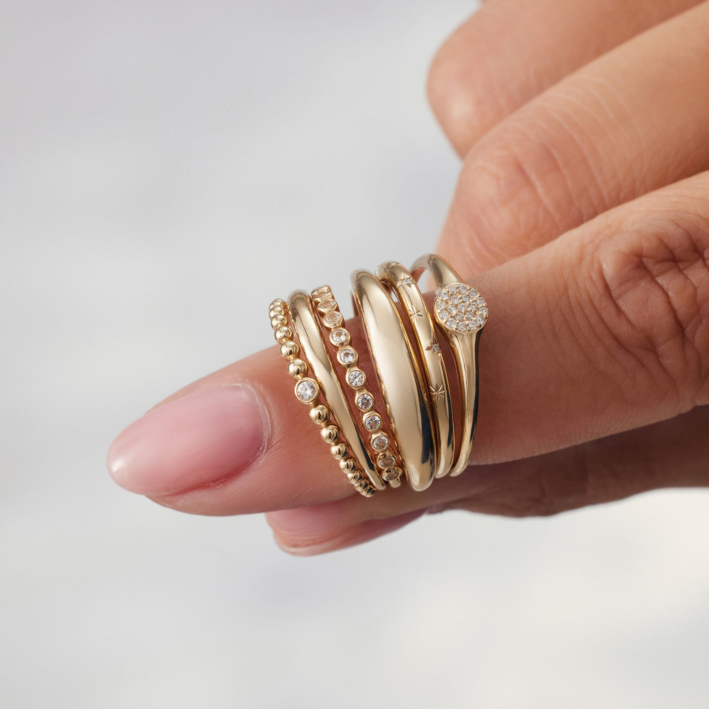 Gold Midi Dome Ring
