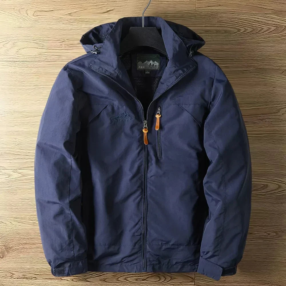 William | Herren Regenjacke mit Kapuze | Wasserdichte leichte Outdoor Jacke