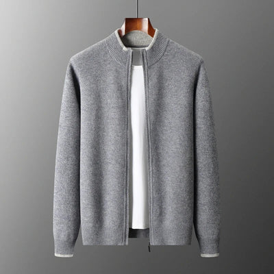 Weston | Herren Strickjacke mit Reißverschluss | Minimalistischer Stil mit Stehkragen