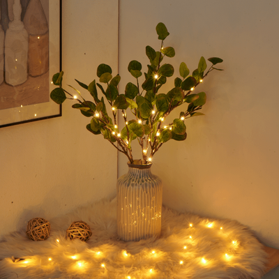 Feenlicht-Olivenzweig mit 120 LEDs – Warmweißes Licht für Dekoration, 70 cm, Natürliche Optik für Gemütliches Ambiente