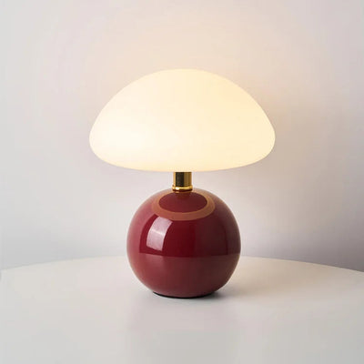 Französische Creme Tischlampe mit LED-Beleuchtung – Einstellbare Farben, Keramik, Durchmesser 20 cm, Höhe 22 cm