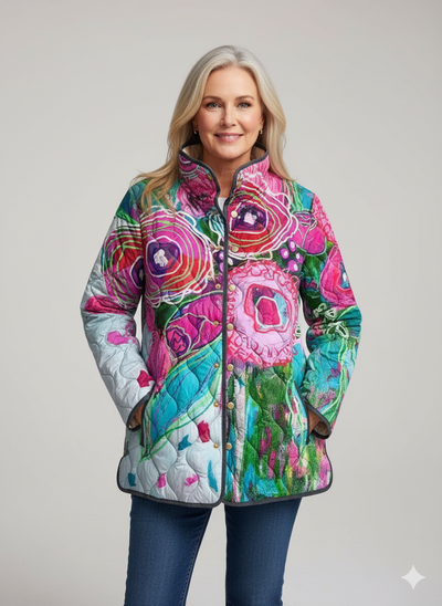 Blumenmuster Damen Elegante Jacke