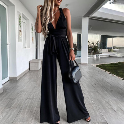 Stylischer Leinen Jumpsuit mit weitem Bein – Elegante Sommermode