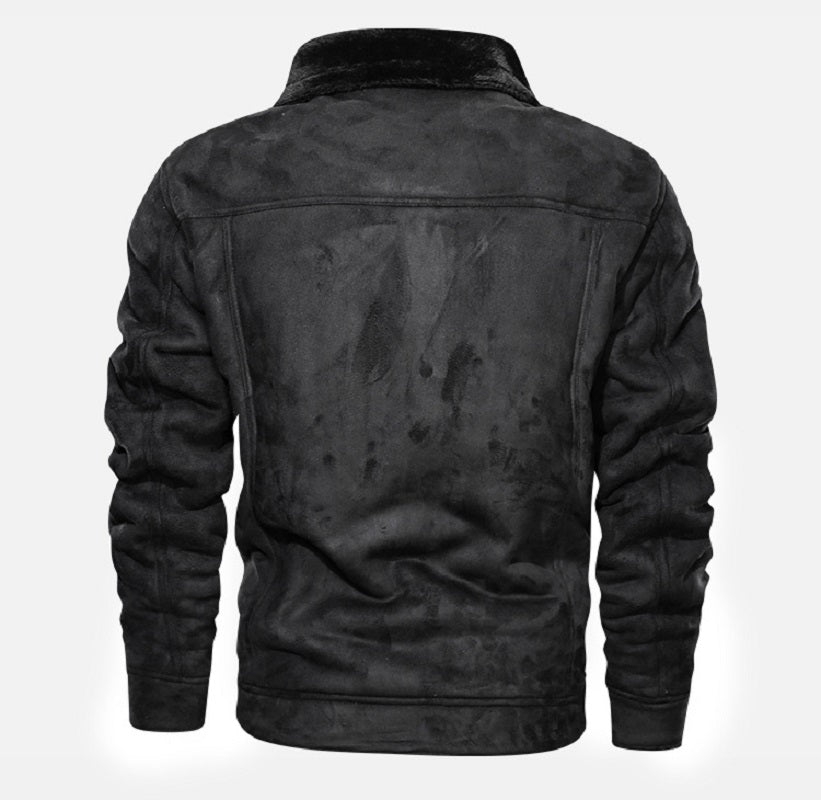 Herren Wildlederjacke Mit Sherpa Futter