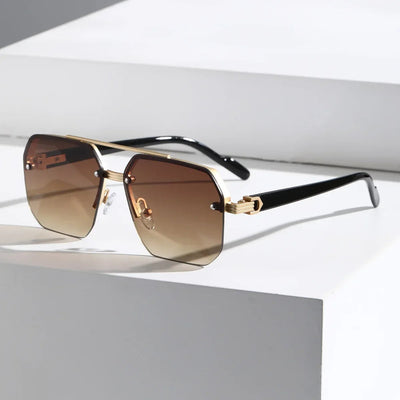 Moderne Stilvolle Geometrische Sonnenbrille für Herren | UV Schutz