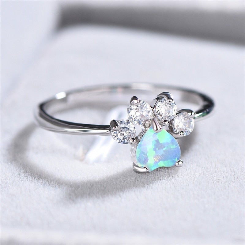 Opal- und Zirkonia-Ring