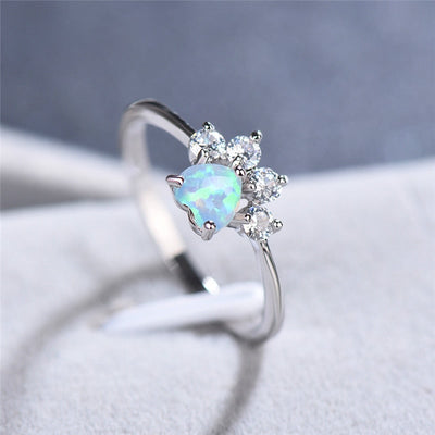 Opal- und Zirkonia-Ring