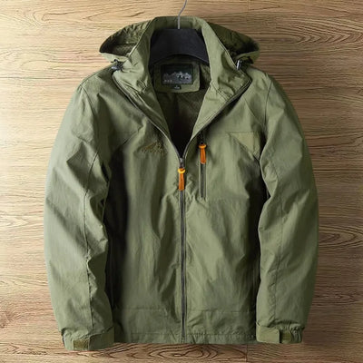 William | Herren Regenjacke mit Kapuze | Wasserdichte leichte Outdoor Jacke