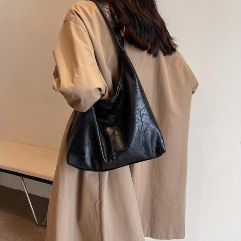 Halbrunde Umhängetasche Damen aus Kunstleder im Vintage-Look – Geräumige Crossbody Bag für Alltag und Ausgehen