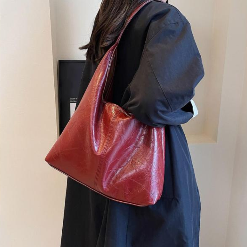 Halbrunde Umhängetasche Damen aus Kunstleder im Vintage-Look – Geräumige Crossbody Bag für Alltag und Ausgehen