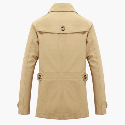 Herren Trench coat mit Knopfverschluss und Taschen Details