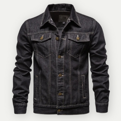 Herren Denim Trucker Jacke mit Langen Ärmeln – Klassischer Stil für Jeden Tag