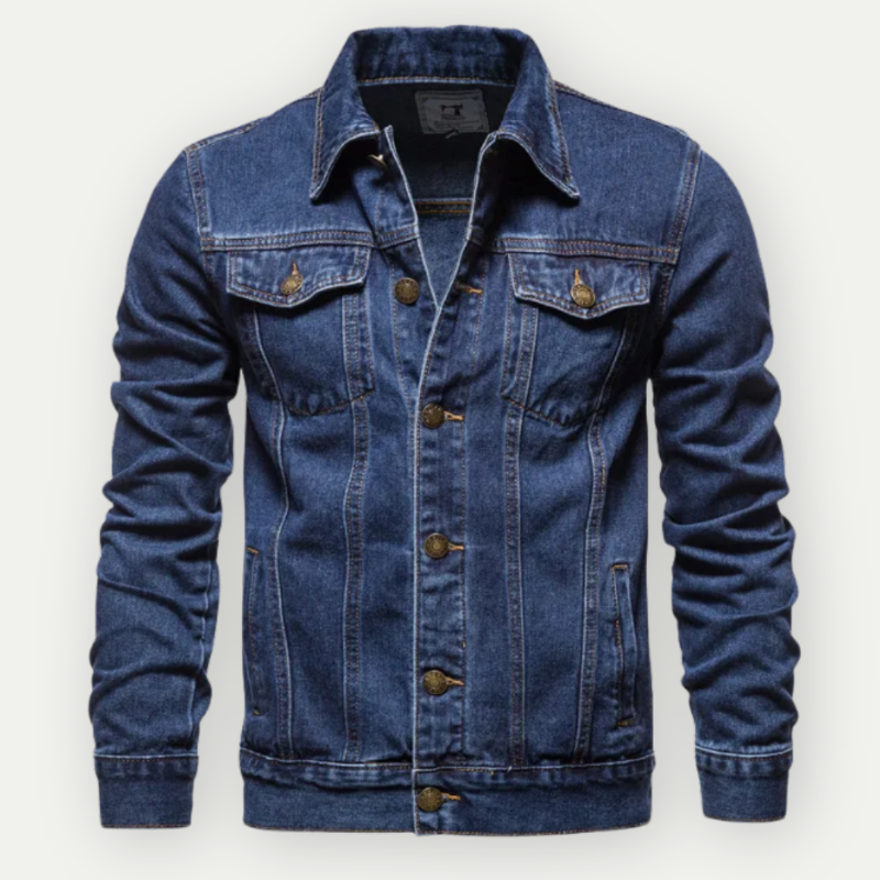 Herren Denim Trucker Jacke mit Langen Ärmeln – Klassischer Stil für Jeden Tag