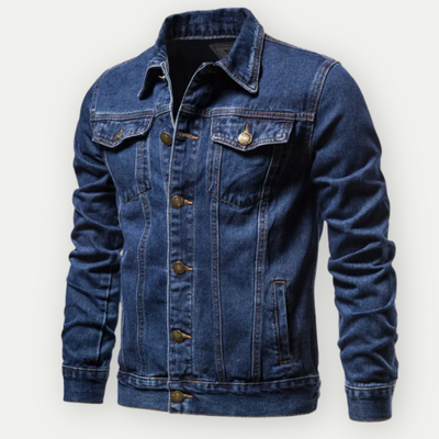 Herren Denim Trucker Jacke mit Langen Ärmeln – Klassischer Stil für Jeden Tag