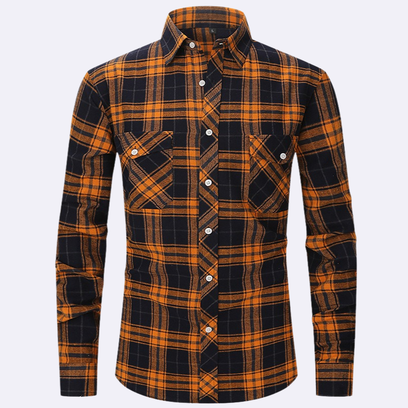 Herren Flanellhemd Langarm Kariert – Bequemes Herren Hemd für Alltag und Freizeit