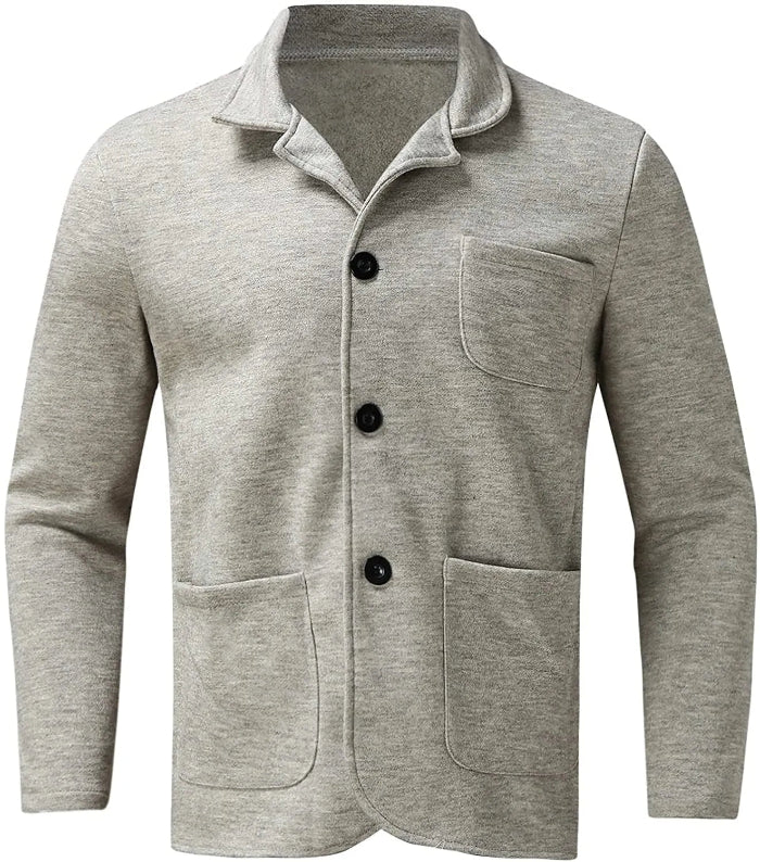 Herren Freizeitblazer mit Frontknöpfen und Aufgesetzten Taschen