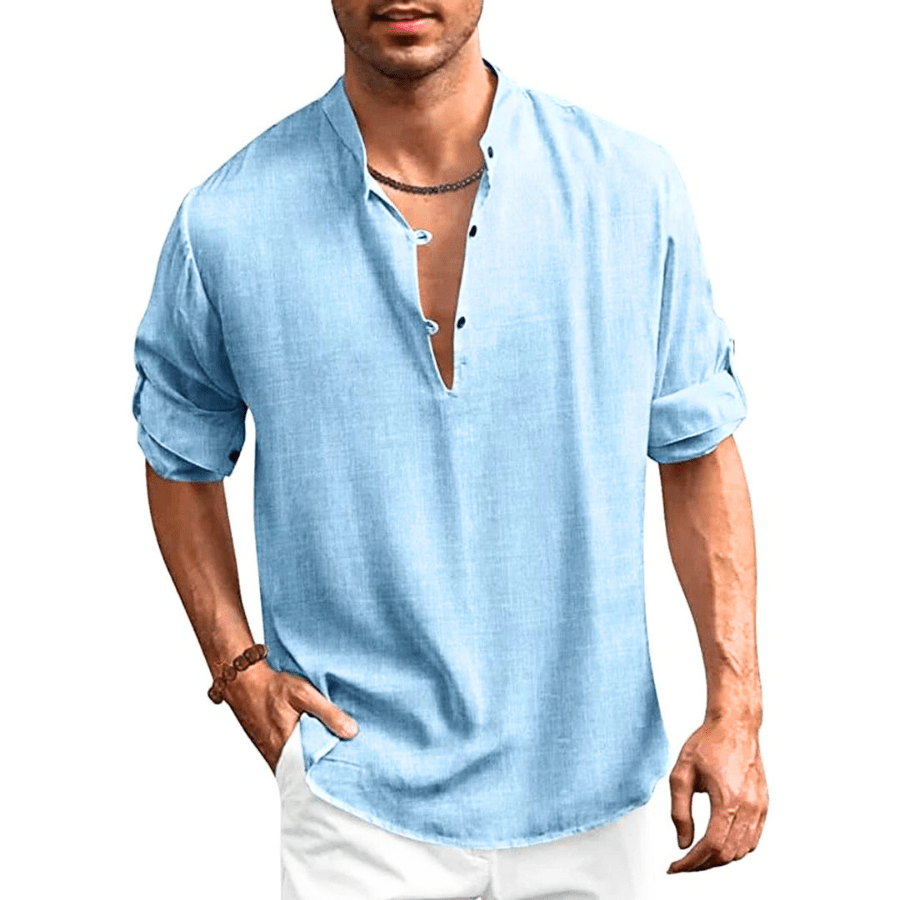 Herrenhemd Baumwolle Klassisch Elegant Langarm