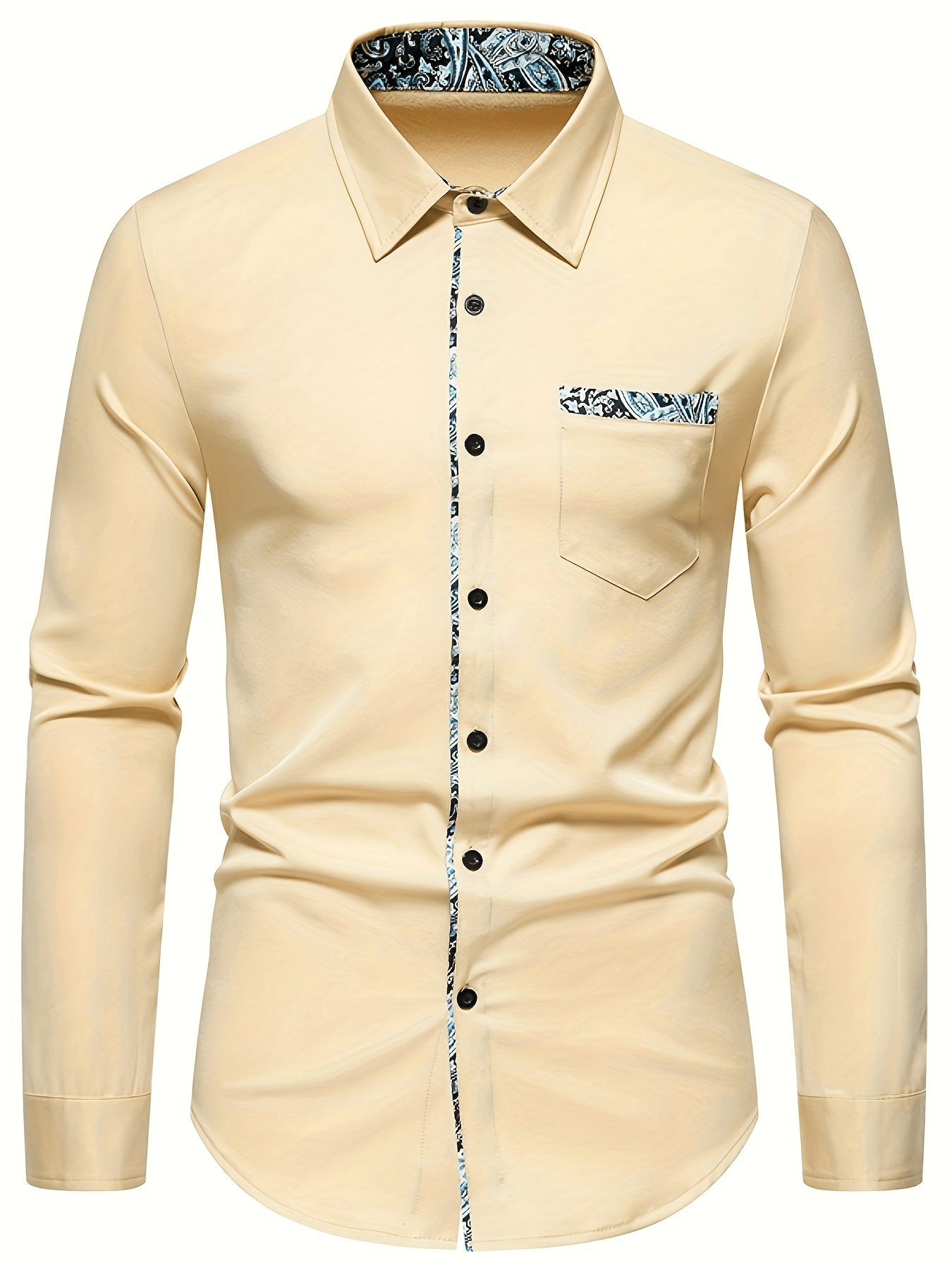 Herrenhemd Langarm Paisleymuster aus Hochwertigem Material