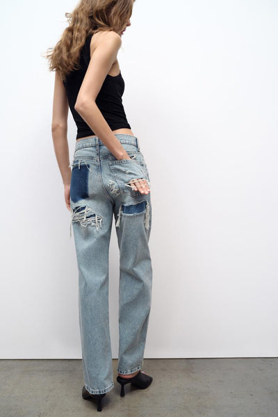 Eira | Stylische High-Waist-Jeans mit markanten Taschen