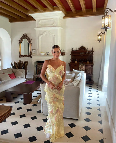 Elegantes ärmelloses Maxikleid – fließend, Sommerhochzeits-Kleid