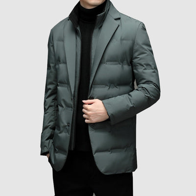 Liam | Herren Winterjacke Slim Fit mit Knöpfen & Reverskragen, Gestepptes Design