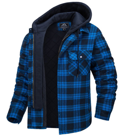 Karierte Winterjacke für Herren mit Stehkragen und windabweisenden Bündchen – perfekt und stylisch für Herbst und Winter
