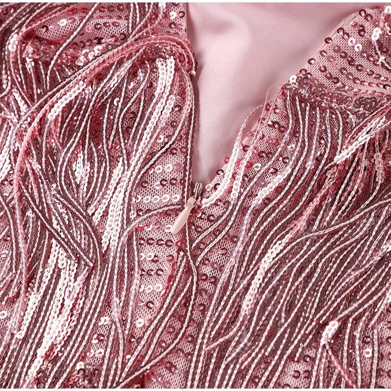 Damen Cocktailkleid Mit Pailletten Und Floralem Detail