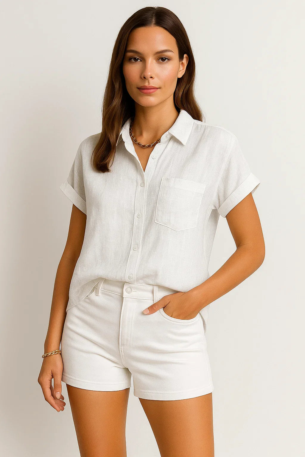 Leichte Kurzarmbluse Damen