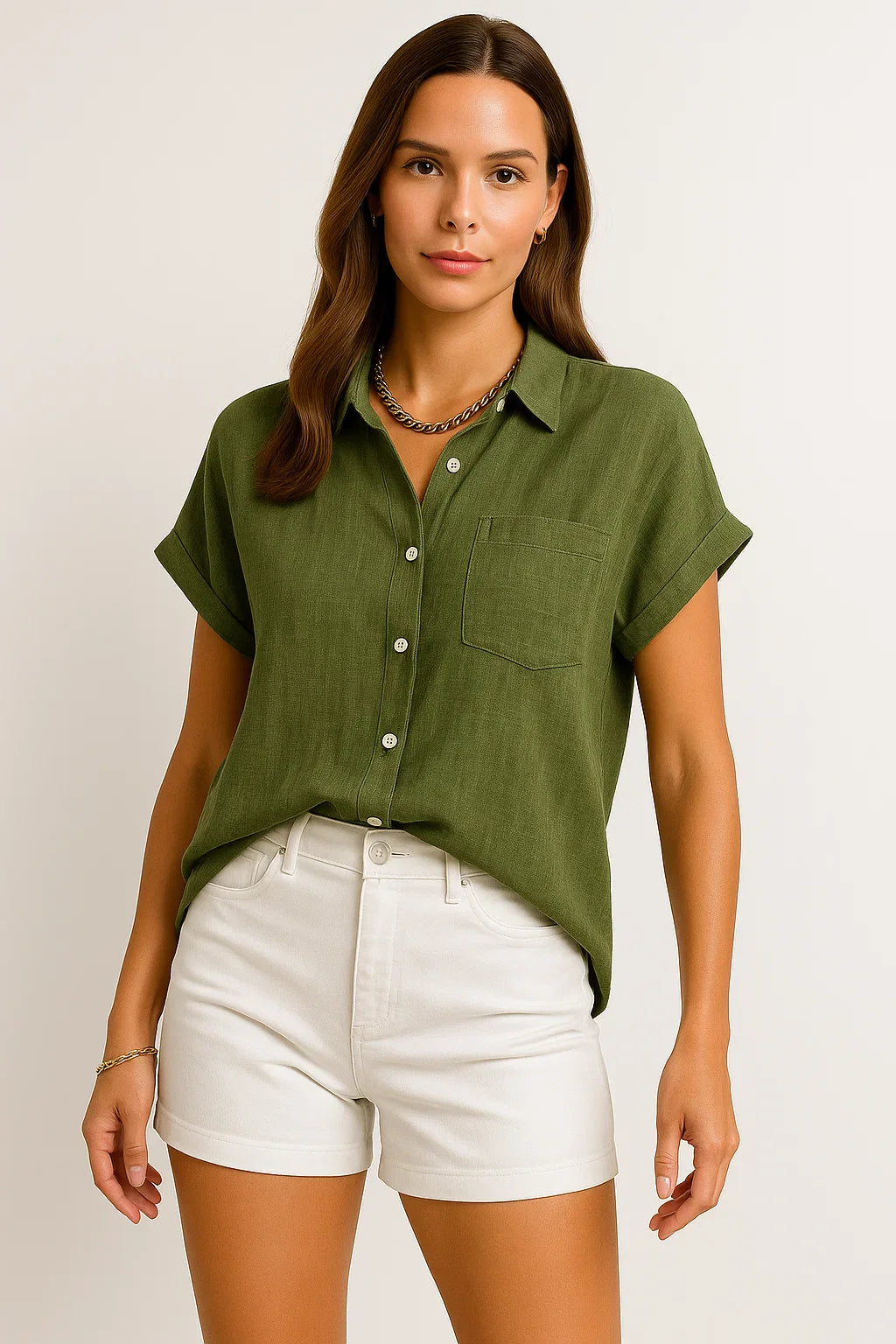 Leichte Kurzarmbluse Damen