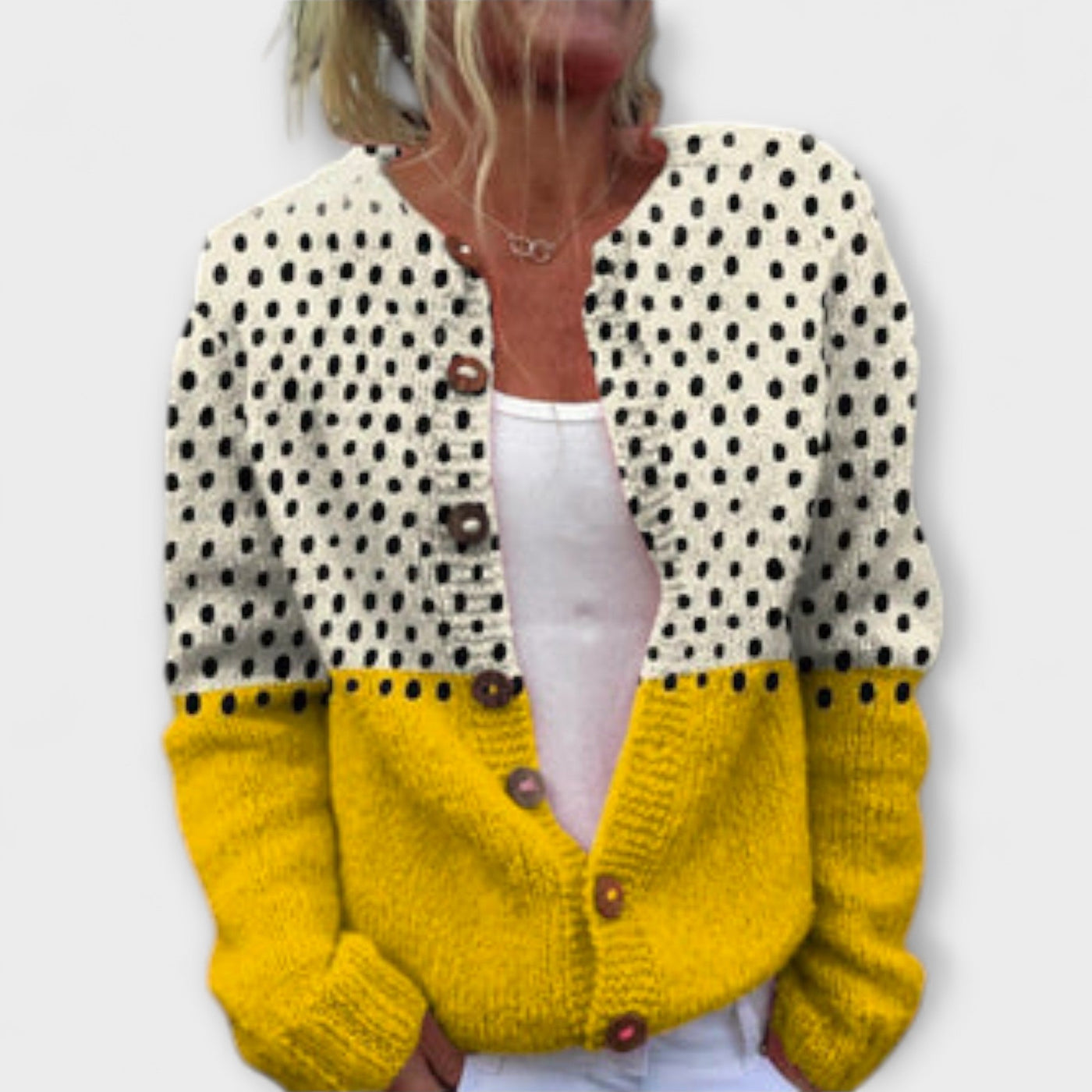 Elin – Strick-Cardigan mit Blumenmuster