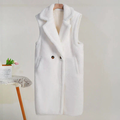 Damen Winter Teddy Mantel | Ärmellos