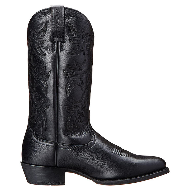 Damen Western-Cowboystiefel in Mittlerer Höhe mit Spitzem Zehenbereich und Dekorativer Ziernaht